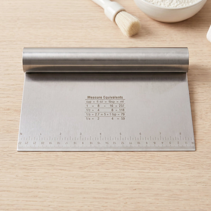 Big Stainless Steel Dough Scraper Cutter 22 X 12 Cm With Scale (1 Pc)