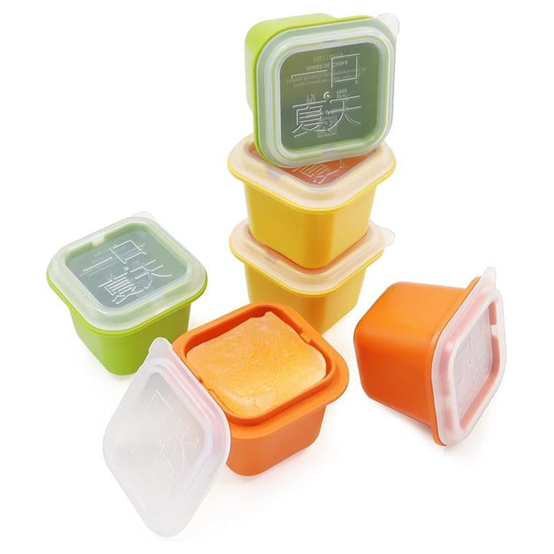 Square Ice Cube Mould Set With Lids Multicolor For Drinks And Cocktails (4 Pc)