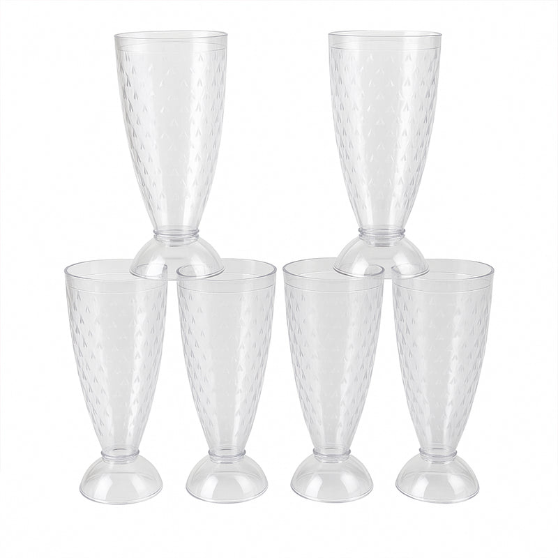 Supermom Transparent Plastic Milkshake Glass Set (400ml  6 Pc)