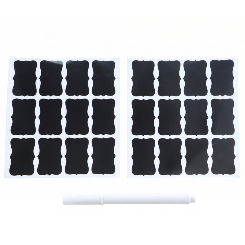 Fancy Shape Chalkboard Sticker Labels With Marker Pen Jar Labels (1 Set)