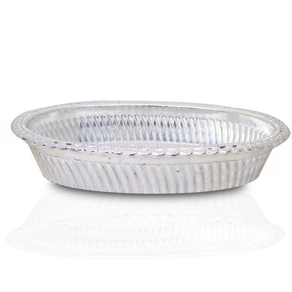 2090 Multipurpose Royal Design Oval Silver Gift Tray