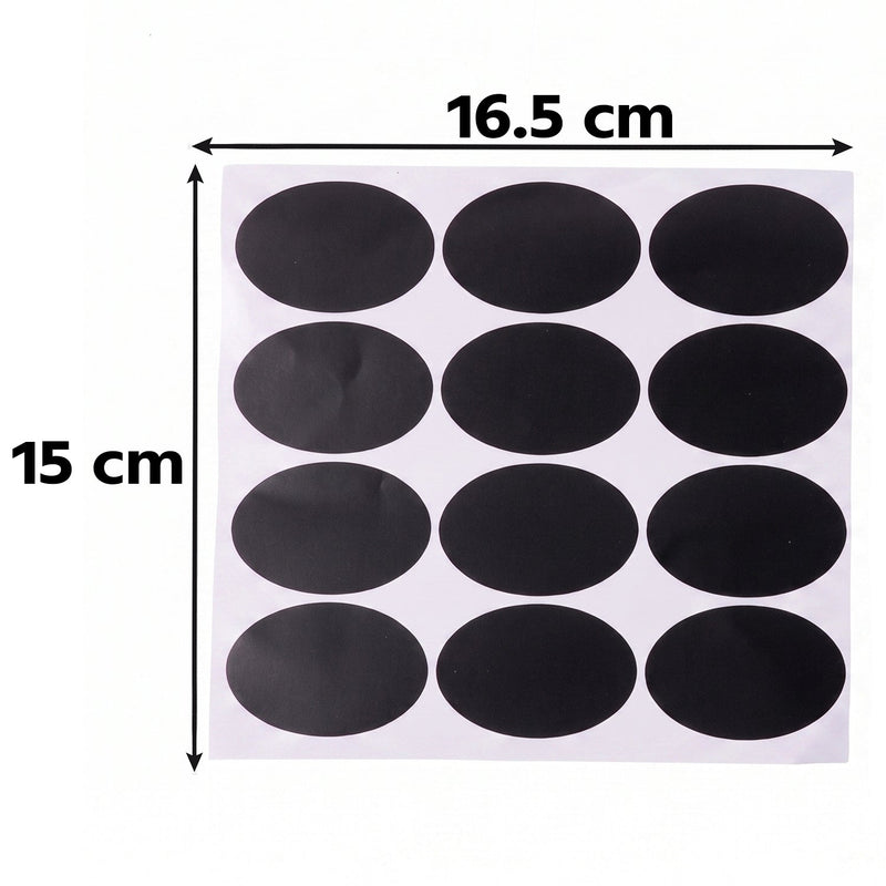 Oval Chalkboard Sticker Labels With Marker Pen Reusable Jar Labels (1 Set)