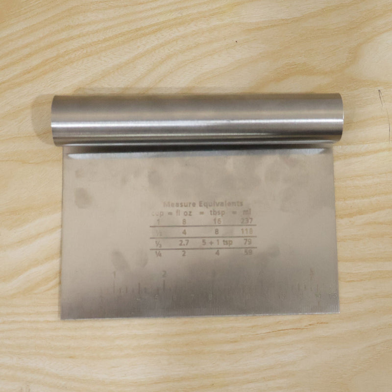 Small Stainless Steel Dough Scraper Cutter 15 X 12 Cm With Scale (1 Pc)