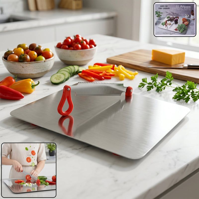 Stainless Steel Multipurpose Chopping Board  Hygienic  Durable For Kitchen