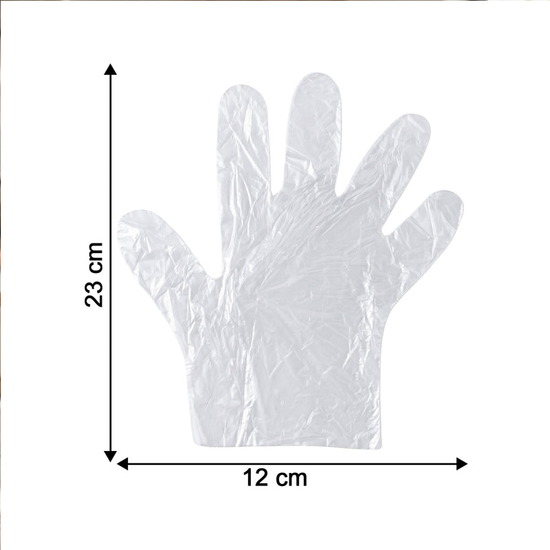 Disposable Clear Plastic Gloves (100  Pc Medium)