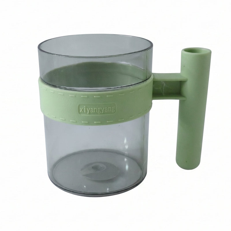 Transparent Plastic Cup With Handle Reusable Water Tea And Coffee Mug (1 Pc)