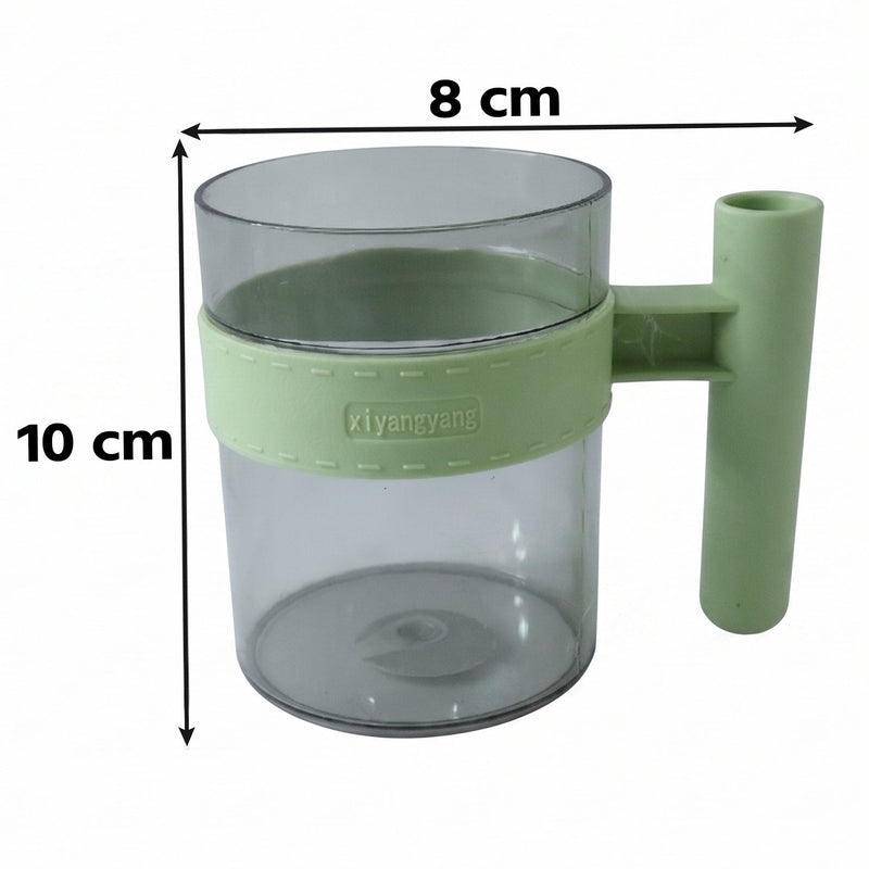 Transparent Plastic Cup With Handle Reusable Water Tea And Coffee Mug (1 Pc)