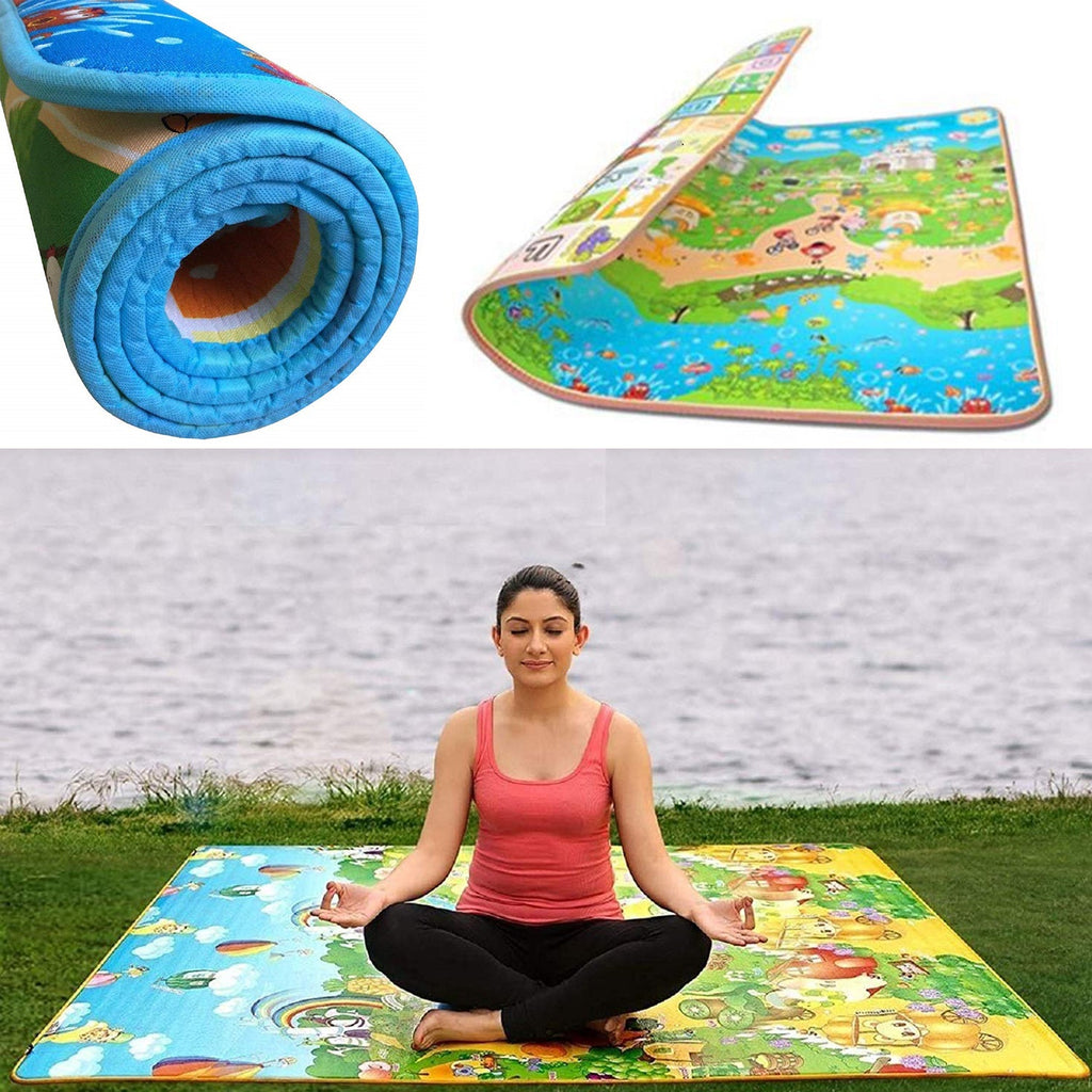 8059 Waterproof Double Side Baby Play Floor Mat For Kids Home With Bag (Size 120 X 180cm)