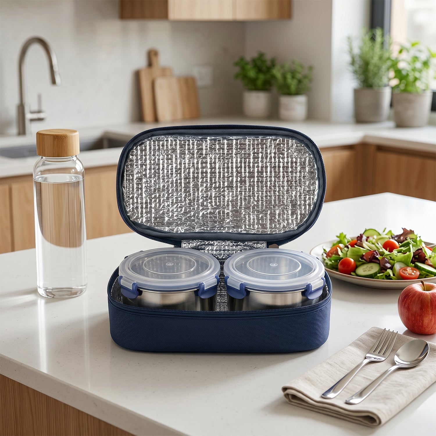 Ganesh Neo Twin 300 Stainless Steel Lunch Box Set (1 Set)