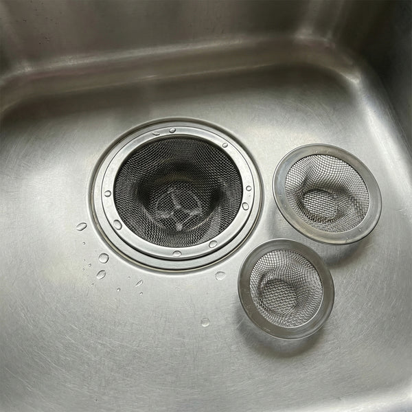 Stainless Steel Sink Drain Strainer Set (3 Pc)