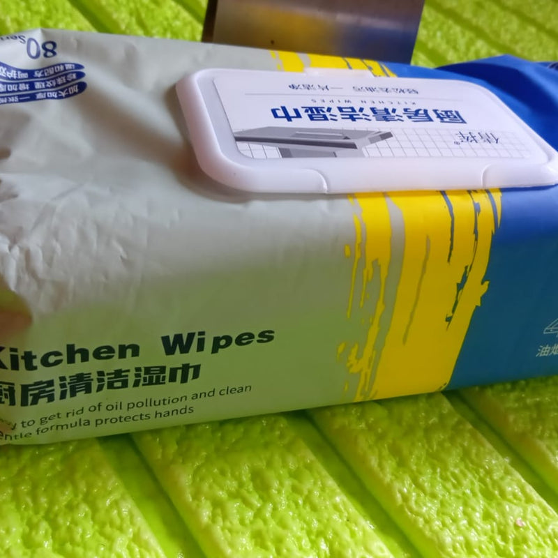 8220 Kitchen Cleaning Wipes  Strong Decontamination Kitchen Wipes  Disposable Kitchen Wet Wipes Household Cloth Towel For Removing Grease Stains And Cleaning Glass (Pack Of 80 Pcs)
