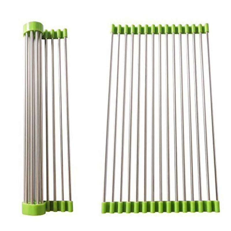 2064 Foldable Drain Rack Kitchen Sink Roll Up Dish Drying Rack Portable Dish Rack