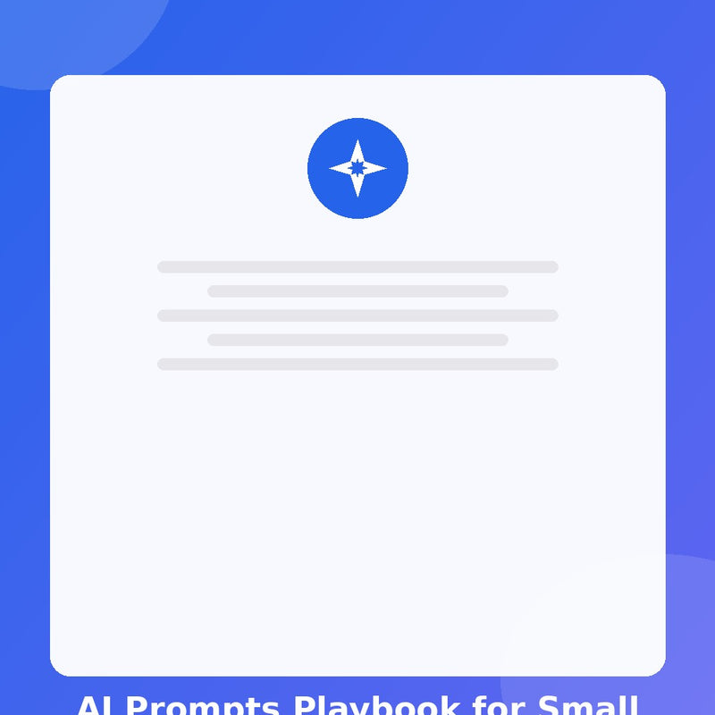 AI Prompts Playbook for Small Business — Ebook (Instant Download)