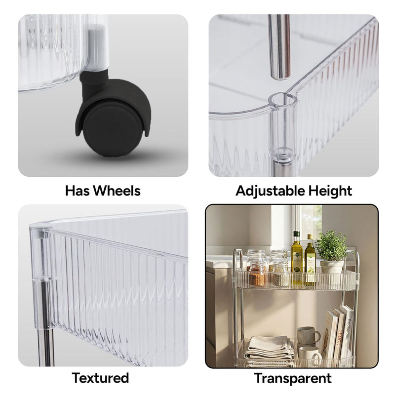 3 Layer Multipurpose Storage Trolley With Wheels