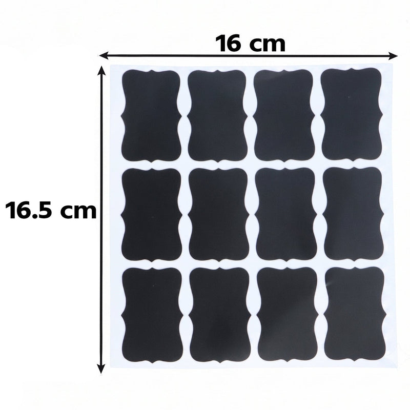 Fancy Shape Chalkboard Sticker Labels With Marker Pen Jar Labels (1 Set)