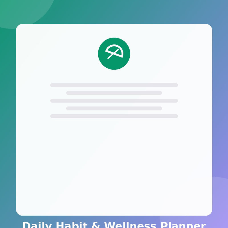 Daily Habit & Wellness Planner — Printable (Instant Download)