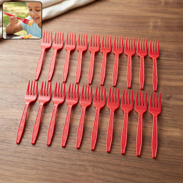 Reusable Plastic Fork 20 Pc Set Durable Dinner Forks Unbreakable (20 Pc Set)