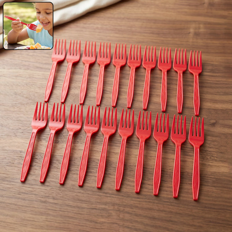 Reusable Plastic Fork 20 Pc Set Durable Dinner Forks Unbreakable (20 Pc Set)