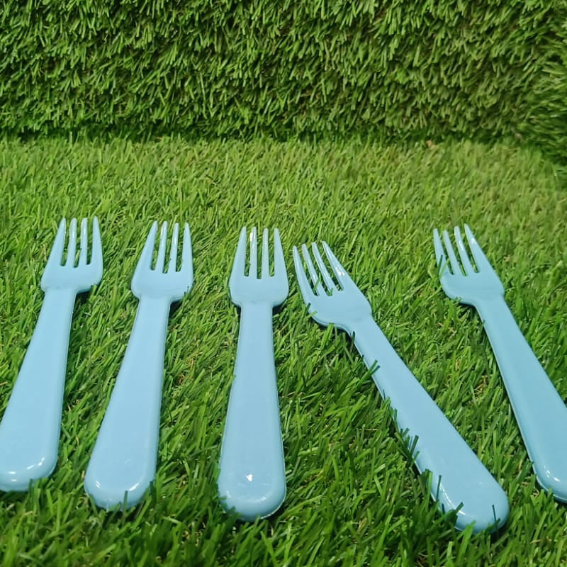 5895  Reusable Premium Heavy Weight Plastic Forks Party Supplies One Size Plastic 5pc Serving Fork Set For Kitchen Travel Home (5pc)