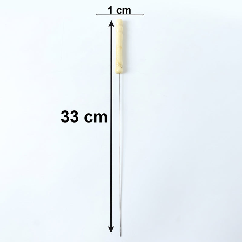 Stainless Steel Bbq Skewers With Wooden Handle (12 Pc)