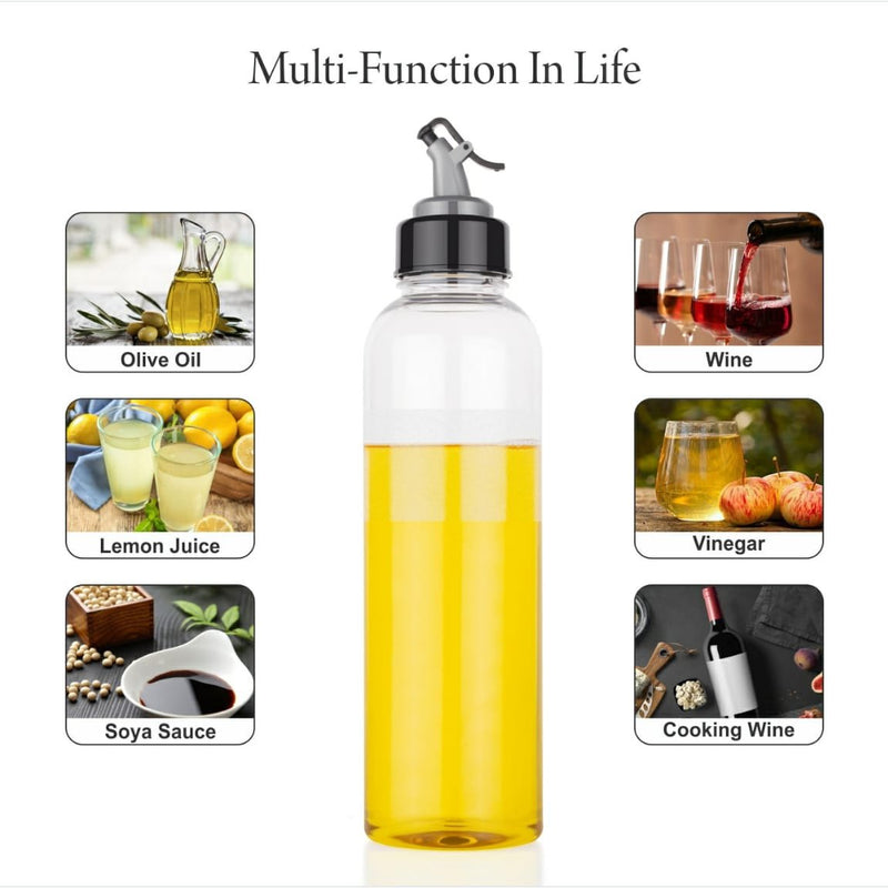 2138  1ltr Oil Dispenserwith Lid - Clear Drip Free Spout Controlled Use