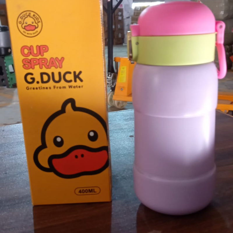 Duckstainless Steel Water Bottle For Kids Adults Steel Flask Metal Thermos Spill Proof Cap Closure Bpa Free For School Home Office Drinkware 400 Ml