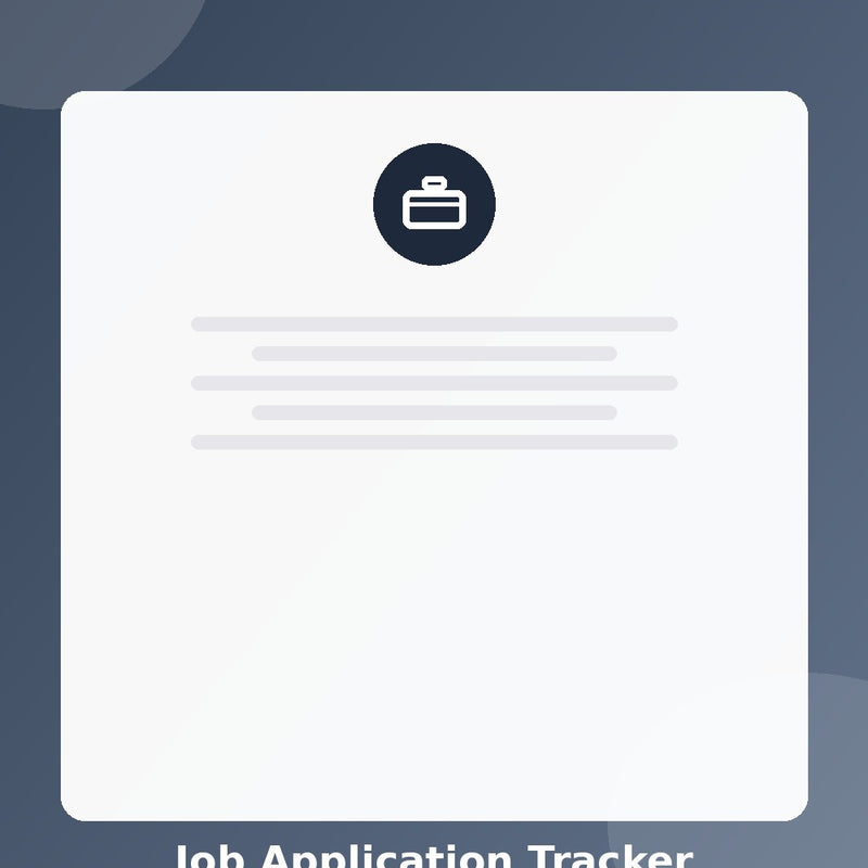 Job Application Tracker — Excel (Instant Download)