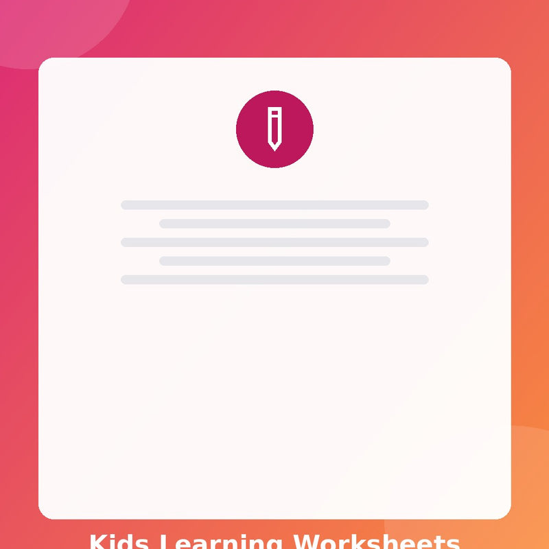 Kids Learning Worksheets Bundle (Ages 4-8) — Printable (Instant Download)