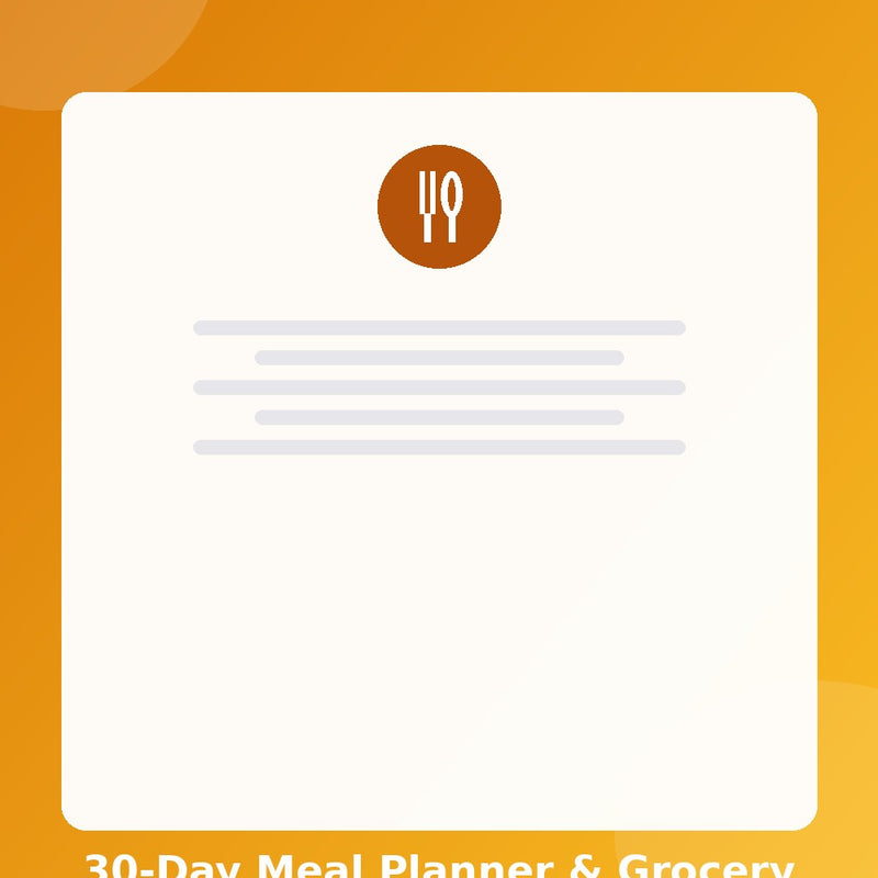 30-Day Meal Planner & Grocery List — Printable (Instant Download)