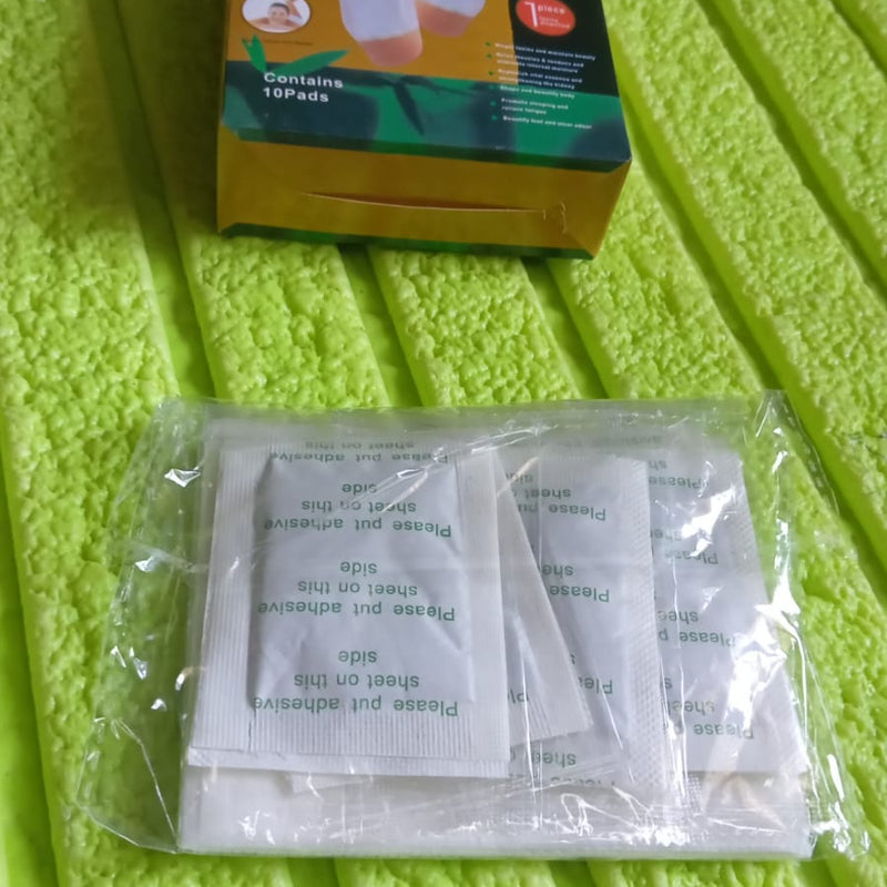 Detox Foot Pads With Ginger  Salt  10 Pcs  Velvet Wellness