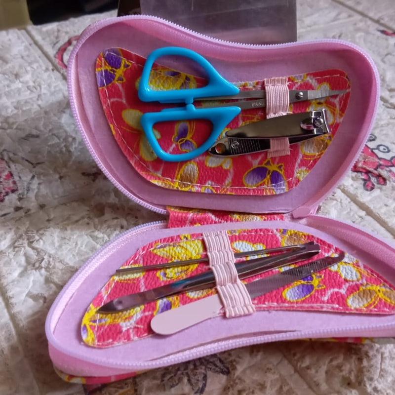 12605 5 In 1 Stainless Steel Professional Manicure Set Nail Cutter For Women Nail Scissors Luxury Grooming Kit.