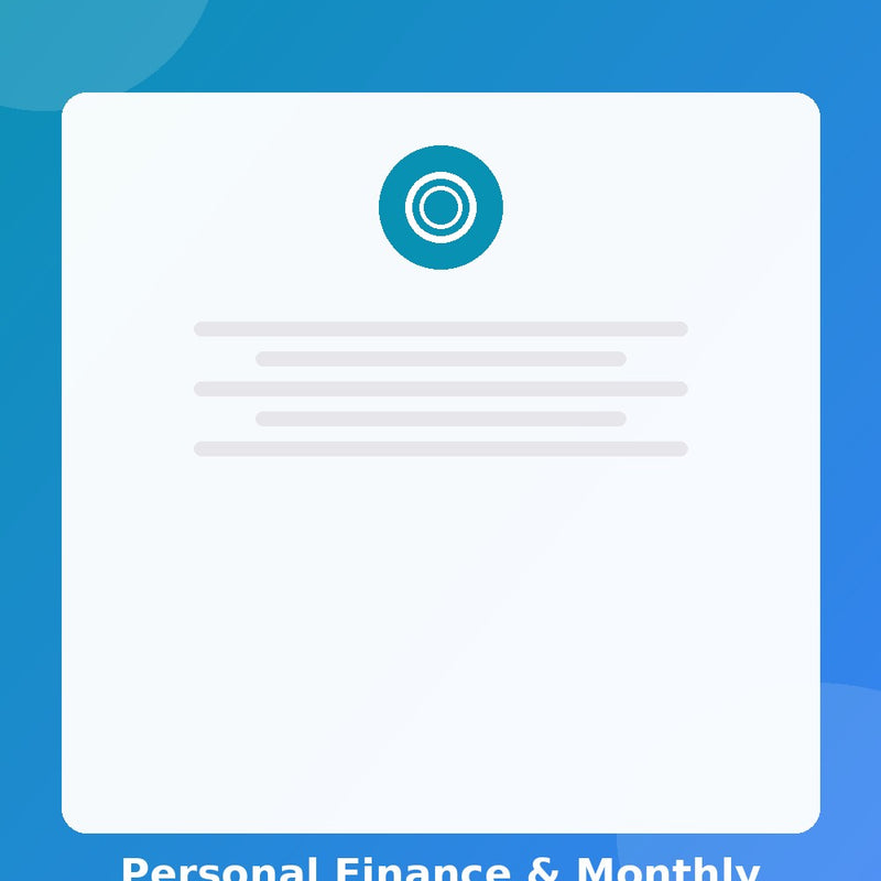 Personal Finance & Monthly Budget Tracker — Excel (Instant Download)