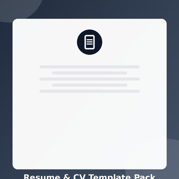 Resume & CV Template Pack — Word & PDF (Instant Download)