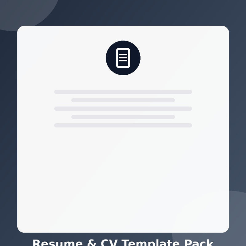 Resume & CV Template Pack — Word & PDF (Instant Download)