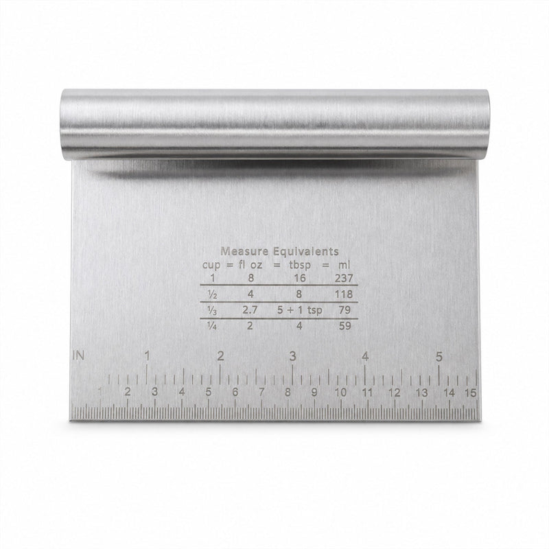 Small Stainless Steel Dough Scraper Cutter 15 X 12 Cm With Scale (1 Pc)