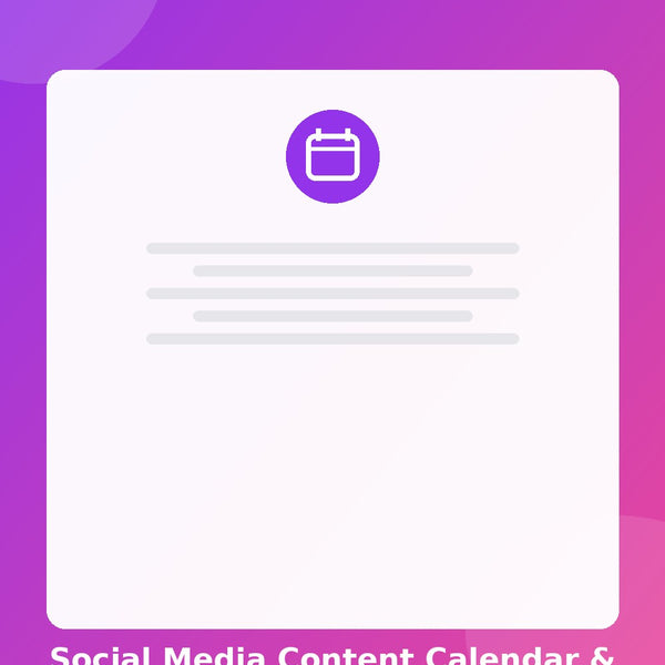 Social Media Content Calendar & Caption Bank — Excel (Instant Download)
