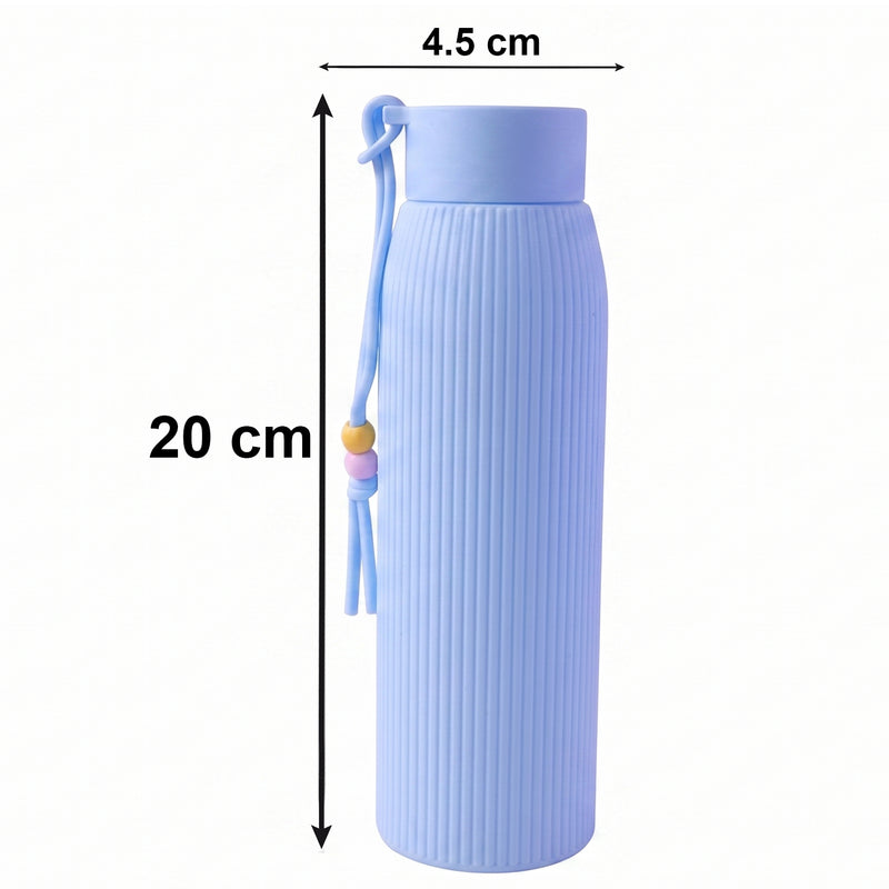 Premium Textured Glass Water Bottle (300 Ml Approx)