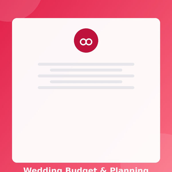 Wedding Budget & Planning Tracker — Excel (Instant Download)