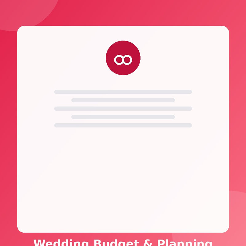 Wedding Budget & Planning Tracker — Excel (Instant Download)