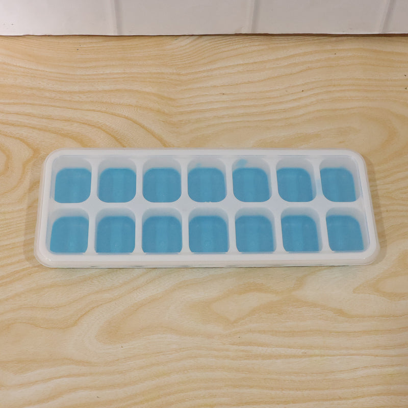 Multipurpose Plastic Ice Cube Tray With Lid (1 Pc 14 Gride)